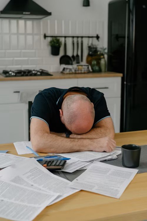 Canadian family reviewing mortgage documents under financial stress in 2025