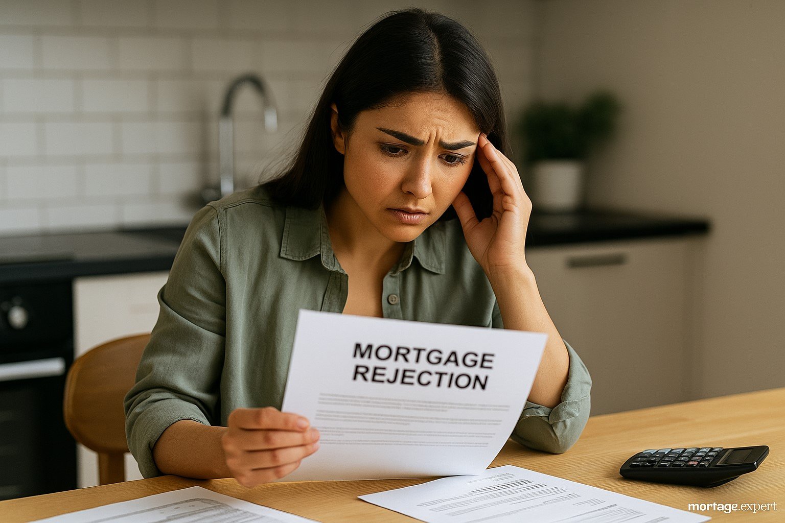 Young immigrant woman in Canada smiling while receiving house keys at a closing appointment, with mortgage documents and a small Canadian flag visible on the desk.