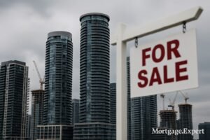 “Toronto condo towers with cranes in the background, symbolizing oversupply in the GTA housing market.”