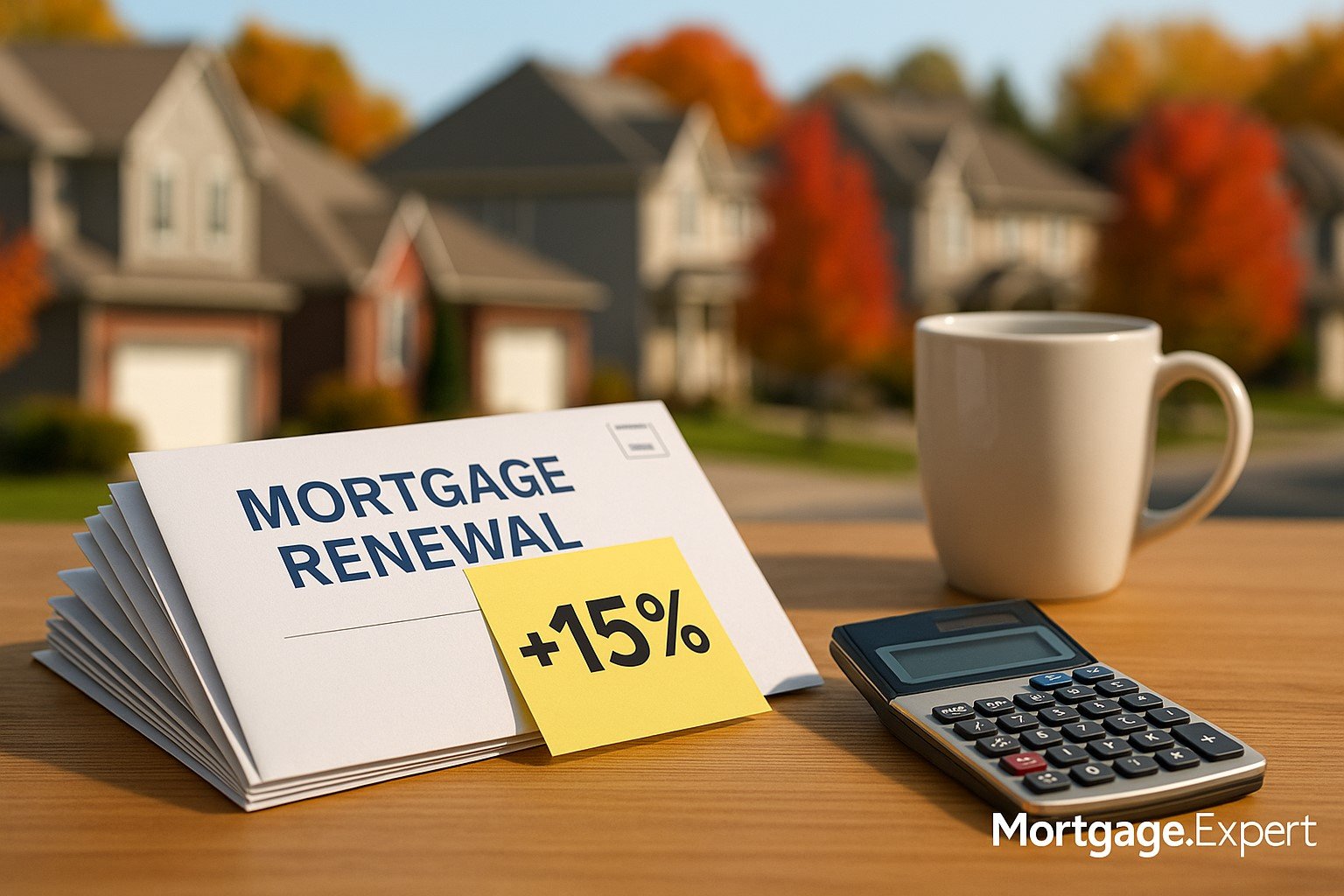 Mortgage renewal letters and calculator showing higher payments for Canadian homeowners in 2025.