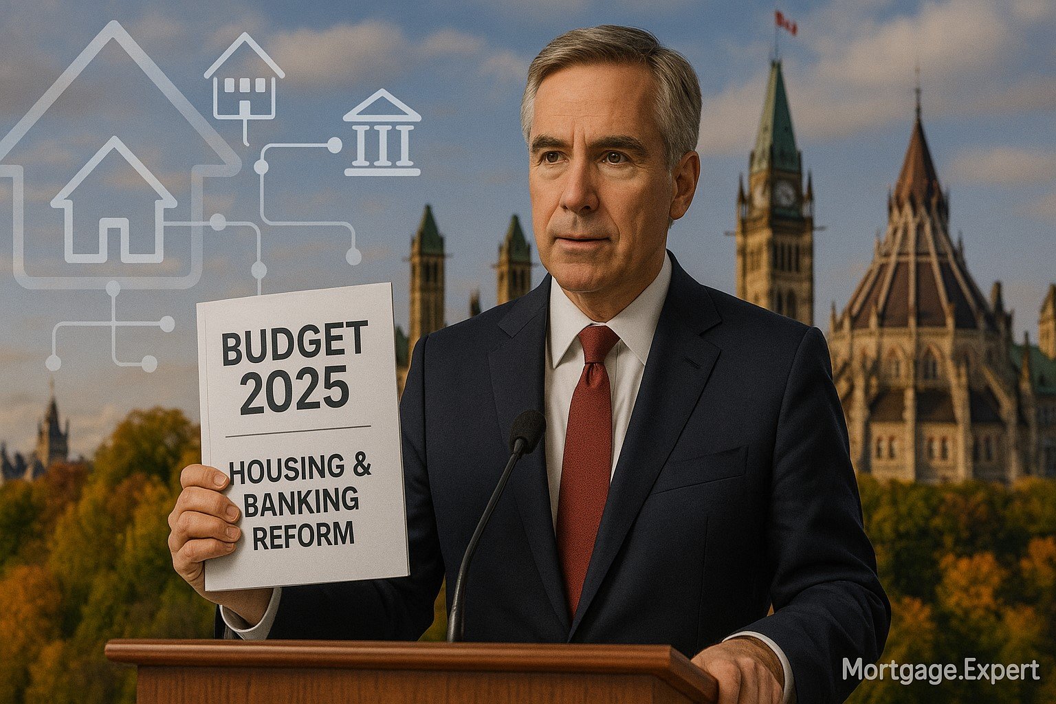 Canada Budget 2025 speech highlighting housing and mortgage competition reforms.